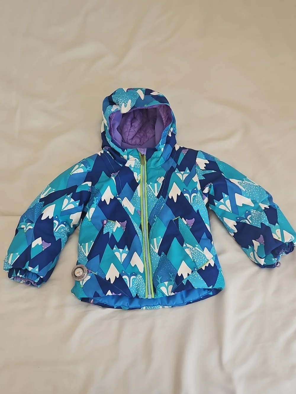Obermeyer Girls Toddler Blue Ski Snow Jacket Size 3
